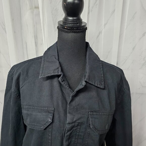 NWT Billabong Stealth Hudson Dark Gray Unisex Button Canvas Utility Jacket M - Picture 2 of 16